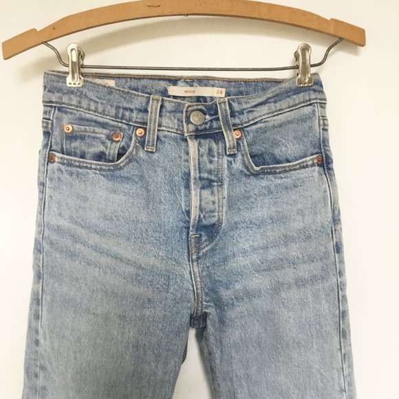 Levi's Premium Wedgie Blue Denim Jeans Pants Size 24 - Picture 6 of 13